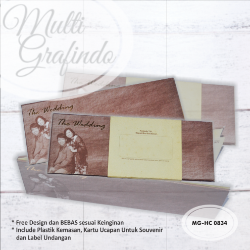 Cetak Undangan Hardcover full color 23x9 cm